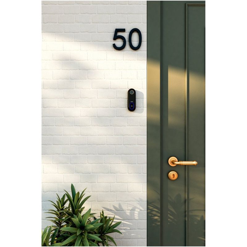 Casa si Gradina - Electrice - Accesorii electrice - Sonerii electrice - Set sonerie video inteligenta Calex 1080P, Wi-Fi, sunet bidirectional, senzor miscare, Negru - Infinity.ro