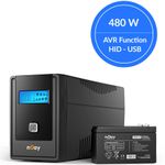 Casa si Gradina - Electrice - Accesorii electrice - Stabilizatoare tensiune si ups - UPS NJOY Cadu 850, 800VA/480W, Line Interactive, AVR, Auto-Restart, Ecran LCD - Infinity.ro