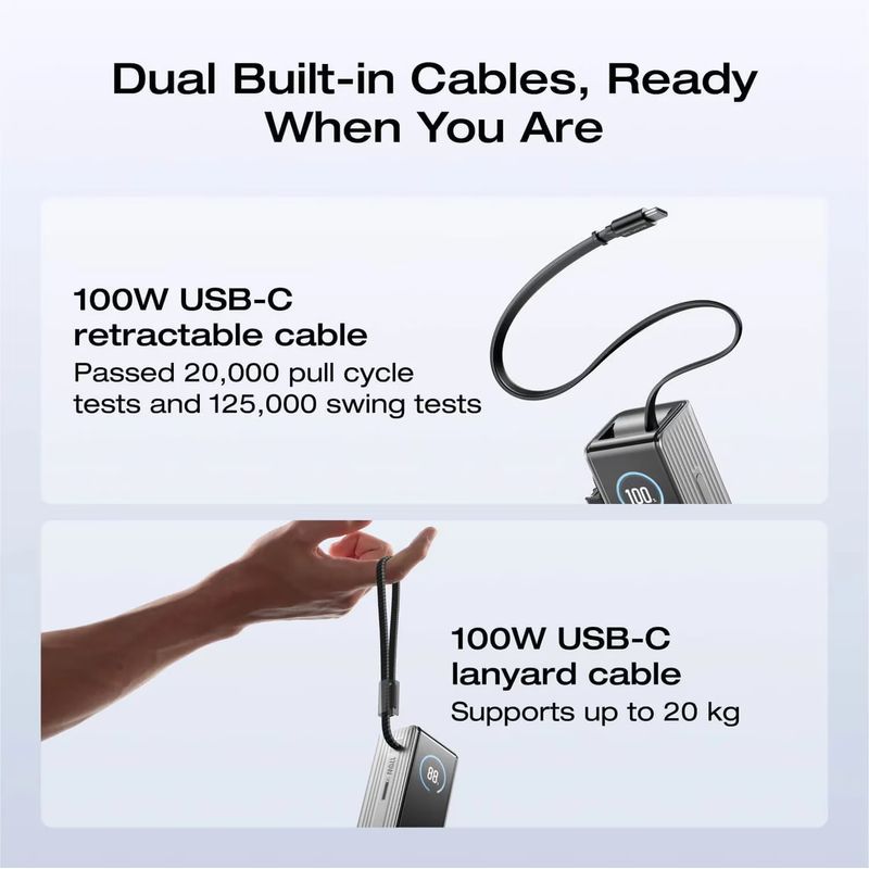 Laptop, Telefoane si Tablete - Telefoane mobile si accesorii - Accesorii Telefoane - Baterii externe - Baterie externa EcoFlow RAPID 25000 mAh, 170W, cabluri incorporate de 100W, Gri - Infinity.ro