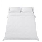 Casa si Gradina - Textile si covoare - Lenjerii de pat - Seturi de lenjerie - Lenjerie de pat hotel damasc, king size, bumbac 100 %, densitate 150 gr/mp, constructie fir 40/40, dungi satinate, Alb - Infinity.ro