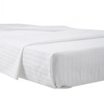 Casa si Gradina - Textile si covoare - Lenjerii de pat - Seturi de lenjerie - Lenjerie de pat hotel damasc, king size, bumbac 100 %, densitate 150 gr/mp, constructie fir 40/40, dungi satinate, Alb - Infinity.ro