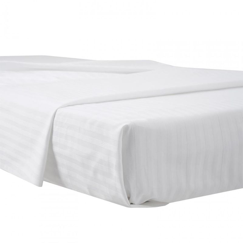 Casa si Gradina - Textile si covoare - Lenjerii de pat - Seturi de lenjerie - Lenjerie de pat hotel damasc, king size, bumbac 100 %, densitate 150 gr/mp, constructie fir 40/40, dungi satinate, Alb - Infinity.ro