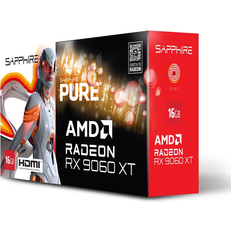 PC, gaming si accesorii - Componente PC - Componente - Placi video - Placa Video SAPPHIRE PURE AMD Radeon RX 9060 XT 16GB - Infinity.ro