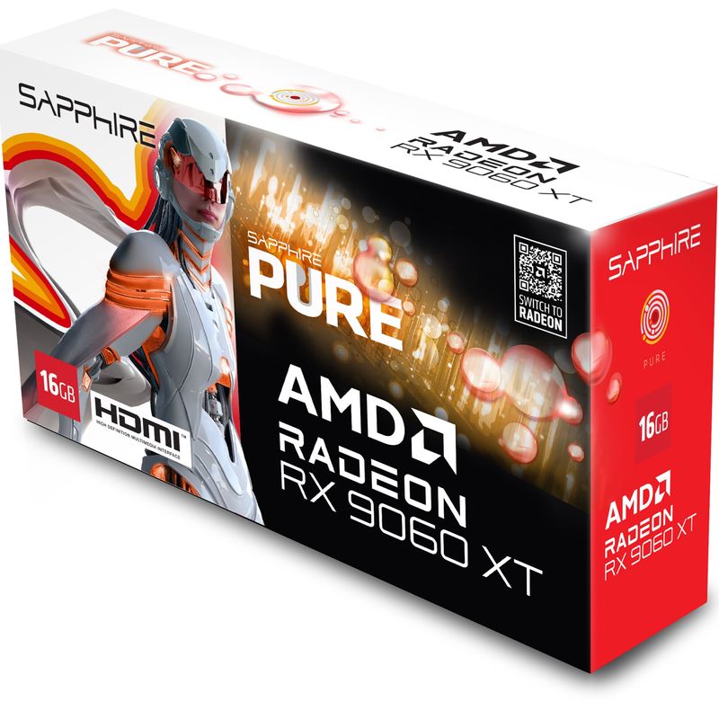 PC, gaming si accesorii - Componente PC - Componente - Placi video - Placa Video SAPPHIRE PURE AMD Radeon RX 9060 XT 16GB - Infinity.ro