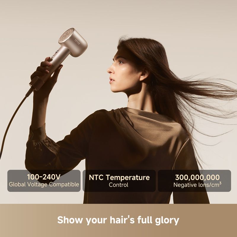 Ingrijire personala si Cosmetice - Aparate & accesorii ingrijire personala - Hair styling - Uscatoare de par - Uscator de par Dreame Glory AHD6A-RS, 1400W, 2 trepte flux aer, 4 setari temperatura, functie ionizare, roz - Infinity.ro