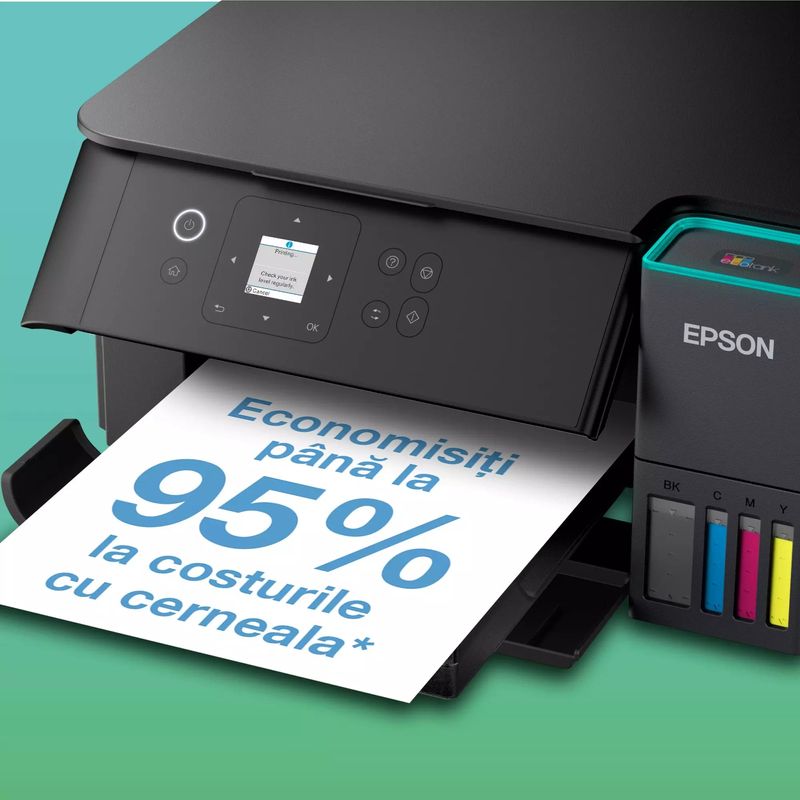 PC, gaming si accesorii - Imprimante, scanere & consumabile - Imprimante - Imprimante si multifunctionale - Multifunctional inkjet color CISS Epson EcoTank L4360, A4, Duplex, Wi-Fi, 4800x1200dpi, negru - Infinity.ro