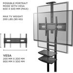 TV, Audio-Video si Foto - Accesorii TV si audio - Suporturi TV - Suport TV mobil, TS1881, 55 "-80", VESA 200x300-800x500 mm, Onkron, Negru - Infinity.ro