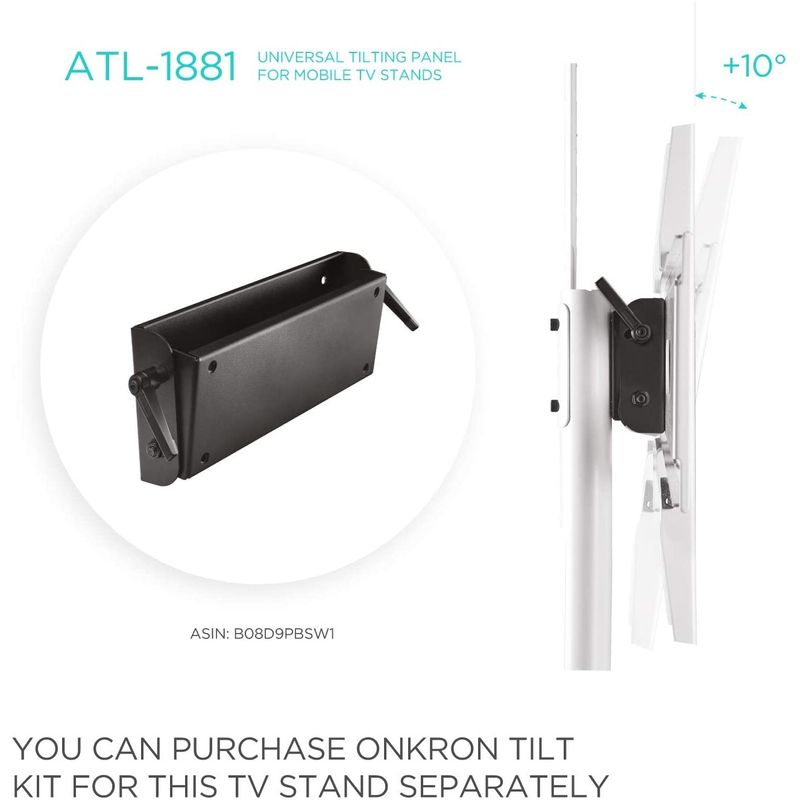 TV, Audio-Video si Foto - Accesorii TV si audio - Suporturi TV - Suport TV mobil, TS1881, 55 "-80", VESA 200x300-800x500 mm, Onkron, Negru - Infinity.ro