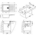 Casa si Gradina - Sanitare - Chiuveta bucatarie si accesorii - Chiuvete bucatarie - Chiuveta Alveus Cadit 40, material compozit, reversibila, sifon pop-up inclus, 860x500x200mm, negru - Infinity.ro