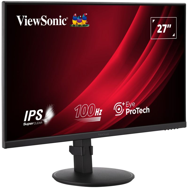 PC, gaming si accesorii - Desktop PC & monitoare - Monitoare - Monitor LED IPS ViewSonic VA2708-HDJ 27", Full HD (1920x1080), 100Hz, 5ms, HDMI, Display Port, VGA, Pivot, negru - Infinity.ro
