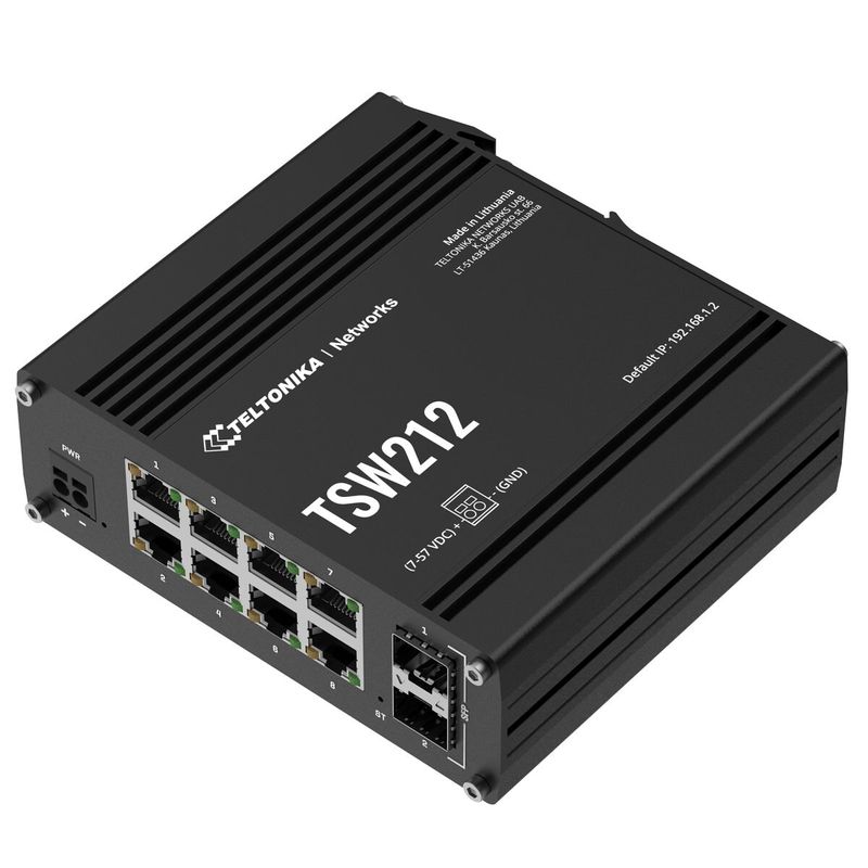 PC, gaming si accesorii - Retelistica - Switch-uri - Switch-uri cu management - Switch industrial, Teltonika, 10 Porturi, Negru - Infinity.ro