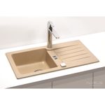 Casa si Gradina - Sanitare - Chiuveta bucatarie si accesorii - Chiuvete bucatarie - Chiuveta Alveus Niagara 30 bej material compozit, reversibila, sifon pop-up inclus, 775x430x160mm - Infinity.ro