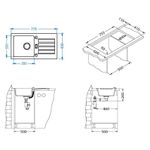 Casa si Gradina - Sanitare - Chiuveta bucatarie si accesorii - Chiuvete bucatarie - Chiuveta Alveus Niagara 30 bej material compozit, reversibila, sifon pop-up inclus, 775x430x160mm - Infinity.ro