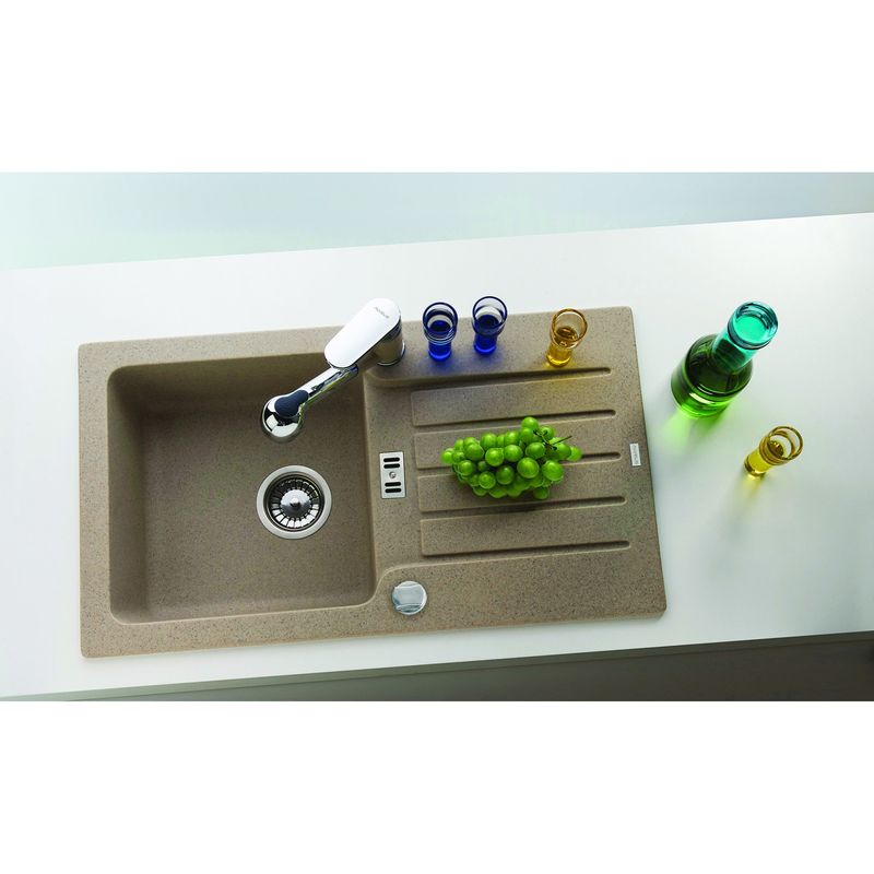 Casa si Gradina - Sanitare - Chiuveta bucatarie si accesorii - Chiuvete bucatarie - Chiuveta Alveus Niagara 30 bej material compozit, reversibila, sifon pop-up inclus, 775x430x160mm - Infinity.ro