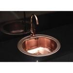 Casa si Gradina - Sanitare - Chiuveta bucatarie si accesorii - Chiuvete bucatarie - Chiuveta bucatarie Alveus Monarch Form 30, diametru 510mm, adancime 185 mm, sifon finisaj cupru inclus, Inox, Cupru - Infinity.ro