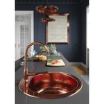 Casa si Gradina - Sanitare - Chiuveta bucatarie si accesorii - Chiuvete bucatarie - Chiuveta bucatarie Alveus Monarch Form 30, diametru 510mm, adancime 185 mm, sifon finisaj cupru inclus, Inox, Cupru - Infinity.ro