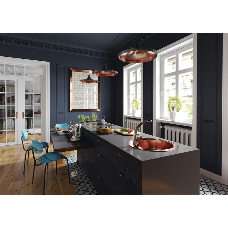 Casa si Gradina - Sanitare - Chiuveta bucatarie si accesorii - Chiuvete bucatarie - Chiuveta bucatarie Alveus Monarch Form 30, diametru 510mm, adancime 185 mm, sifon finisaj cupru inclus, Inox, Cupru - Infinity.ro