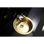 Casa si Gradina - Sanitare - Chiuveta bucatarie si accesorii - Chiuvete bucatarie - Chiuveta bucatarie Alveus Monarch Form 30, diametru 510mm, adancime 185 mm, sifon finisaj gold inclus, Inox, Gold - Infinity.ro