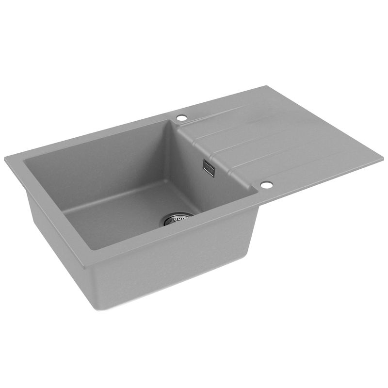 Casa si Gradina - Sanitare - Chiuveta bucatarie si accesorii - Chiuvete bucatarie - Chiuveta Alveus Cadit 40, material compozit, reversibila, sifon pop-up inclus, 860x500x200mm, gri - Infinity.ro