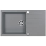 Casa si Gradina - Sanitare - Chiuveta bucatarie si accesorii - Chiuvete bucatarie - Chiuveta Alveus Cadit 40, material compozit, reversibila, sifon pop-up inclus, 860x500x200mm, gri - Infinity.ro