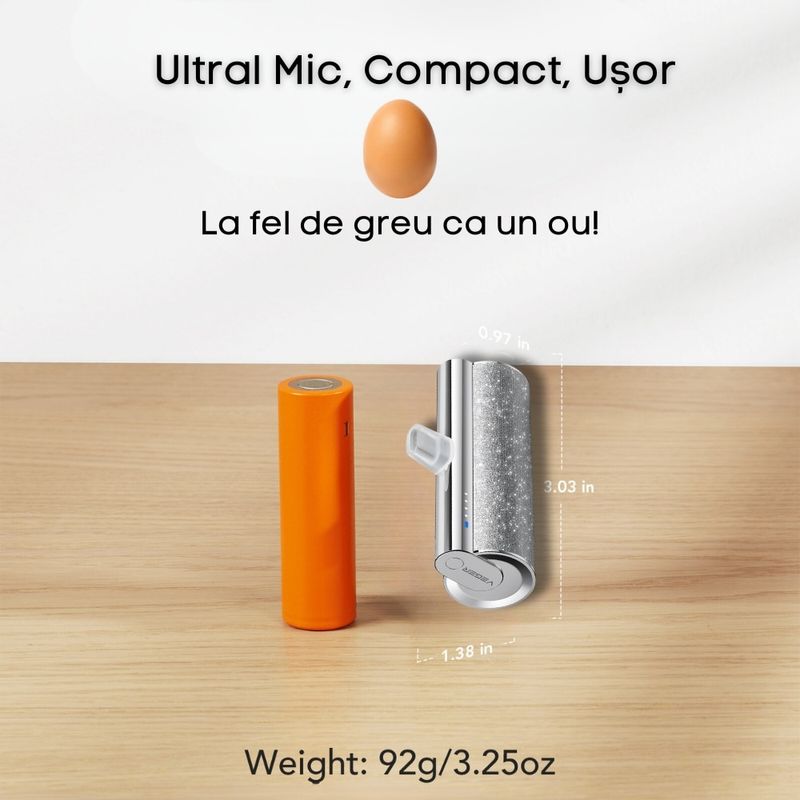 Laptop, Telefoane si Tablete - Telefoane mobile si accesorii - Accesorii Telefoane - Baterii externe - Power Bank VEGER LIPSTICK-C, 5000mAh, USB-C, 12W, 100 x 22 x 22 mm, Argintiu - Infinity.ro