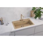 Casa si Gradina - Sanitare - Chiuveta bucatarie si accesorii - Chiuvete bucatarie - Chiuveta bucatarie Alveus Atrox 40, material compozit, 790x500x200mm, sifon pop-up inclus, Beige - Infinity.ro