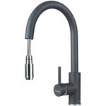 Casa si Gradina - Sanitare - Lavoar baie si accesorii - Baterii sanitare - Baterie Alveus Delos, cap extractibil, dus, cartus ceramic, Negru - Infinity.ro