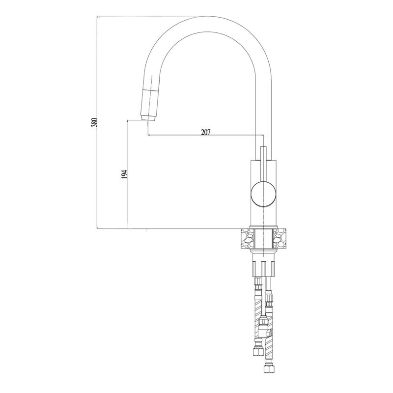 Casa si Gradina - Sanitare - Lavoar baie si accesorii - Baterii sanitare - Baterie Alveus Delos crom, material inox, pipa inalta, rotativa, cap extractibil - Infinity.ro