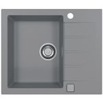 Casa si Gradina - Sanitare - Chiuveta bucatarie si accesorii - Chiuvete bucatarie - Chiuveta Alveus Cadit 10, material compozit, reversibila, sifon pop-up inclus, 590x500x200mm, gri beton - Infinity.ro