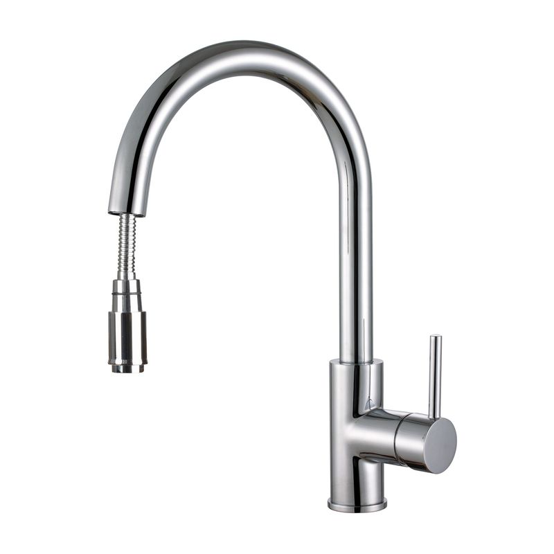 Casa si Gradina - Sanitare - Lavoar baie si accesorii - Baterii sanitare - Baterie Alveus Delos crom, material inox, pipa inalta, rotativa, cap extractibil - Infinity.ro