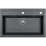 Casa si Gradina - Sanitare - Chiuveta bucatarie si accesorii - Chiuvete bucatarie - Chiuveta bucatarie Alveus Atrox 40, material compozit, 790x500x200mm, sifon pop-up inclus, Negru - Infinity.ro