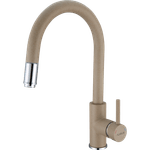 Casa si Gradina - Sanitare - Lavoar baie si accesorii - Baterii sanitare - Baterie Alveus Delos, cap extractibil, dus, cartus ceramic, Bej - Infinity.ro