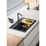 Casa si Gradina - Sanitare - Chiuveta bucatarie si accesorii - Chiuvete bucatarie - Chiuveta bucatarie Alveus Atrox 40, material compozit, 790x500x200mm, sifon pop-up inclus, Negru - Infinity.ro