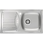 Casa si Gradina - Sanitare - Chiuveta bucatarie si accesorii - Chiuvete bucatarie - Chiuveta Bucatarie Cu O Cuva Alveus Basic 150 Satin, 78x35 Cm, Cu Picurator Pe Partea Stanga, Inox Satinat - Infinity.ro