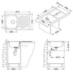Casa si Gradina - Sanitare - Chiuveta bucatarie si accesorii - Chiuvete bucatarie - Chiuveta bucatarie inox leinen Alveus Elegant 30 FI 90, dreptunghiulara, cuva pe stanga, 81 x 51 cm, adancime cuva 19 cm - Infinity.ro