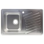 Casa si Gradina - Sanitare - Chiuveta bucatarie si accesorii - Chiuvete bucatarie - Chiuveta bucatarie inox leinen Alveus Elegant 30 FI 90, dreptunghiulara, cuva pe stanga, 81 x 51 cm, adancime cuva 19 cm - Infinity.ro