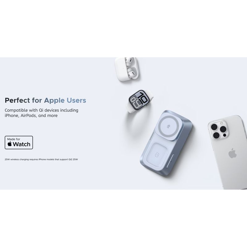 Laptop, Telefoane si Tablete - Telefoane mobile si accesorii - Accesorii Telefoane - Incarcatoare telefoane - Incarcator wireless magnetic Ugreen 3-in-1 MagSafe Qi2 25W, Albastru - Infinity.ro