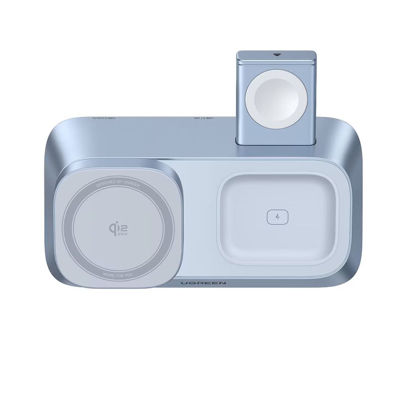 Laptop, Telefoane si Tablete - Telefoane mobile si accesorii - Accesorii Telefoane - Incarcatoare telefoane - Incarcator wireless magnetic Ugreen 3-in-1 MagSafe Qi2 25W, Albastru - Infinity.ro