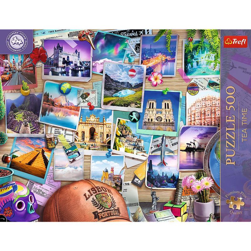 Jucarii, Copii si Bebe - Jucarii si jocuri - Jocuri si puzzle - Puzzle - PUZZLE TREFL 500 PREMIUM PLUS TEA TIME CAMPIONATUL EUROPEAN AMINTIRI DE CALATORIE - Infinity.ro