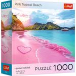 Jucarii, Copii si Bebe - Jucarii si jocuri - Jocuri si puzzle - Puzzle - PUZZLE TREFL 1000 COLECTIA SUA PLAJA TROPICALA ROZ POSTER INCLUS - Infinity.ro