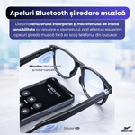 Laptop, Telefoane si Tablete - Wearables si gadgeturi - Gadgeturi - Accesorii SMART - Ochelari Inteligenti MBSTAR Bluetooth, Apeluri si Muzica, Control Tactil si Vocal, IPX6, Incarcare Wireless, Negri - Infinity.ro