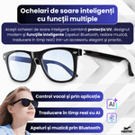 Laptop, Telefoane si Tablete - Wearables si gadgeturi - Gadgeturi - Accesorii SMART - Ochelari Inteligenti MBSTAR Bluetooth, Apeluri si Muzica, Control Tactil si Vocal, IPX6, Incarcare Wireless, Negri - Infinity.ro