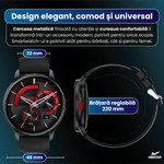 Laptop, Telefoane si Tablete - Wearables si gadgeturi - Wearables - Smartwatch-uri - Smartwatch MAX11 AMOLED,MBSTAR, Apeluri Bluetooth, Puls SpO2, 100+ Sporturi, IP68, Autonomie 7 Zile, Negru - Infinity.ro