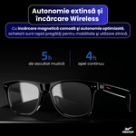 Laptop, Telefoane si Tablete - Wearables si gadgeturi - Gadgeturi - Accesorii SMART - Ochelari Smart Bluetooth cu Apeluri si Muzica MBSTAR, Control Tactil, Traducere AI, IPX6, Incarcare Wireless - Infinity.ro