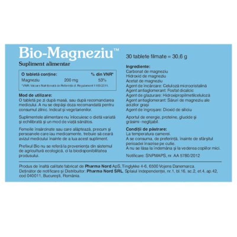Ingrijire personala si Cosmetice - Sanatate si wellness - Suplimente alimentare - Vitamine si minerale - Bio-Magneziu 60 tb - Infinity.ro