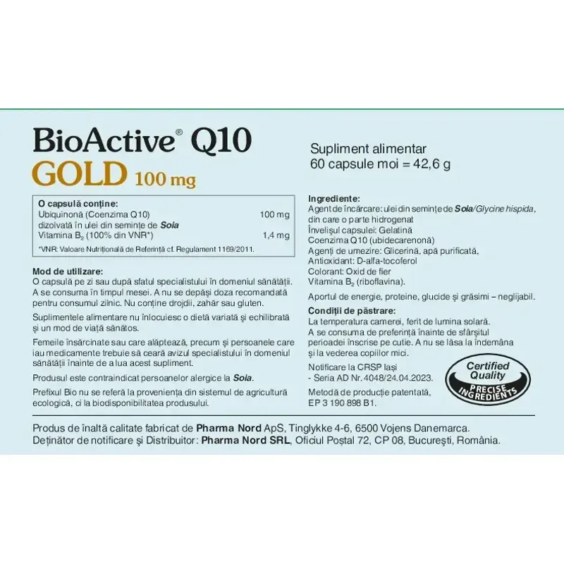 Ingrijire personala si Cosmetice - Sanatate si wellness - Suplimente alimentare - Vitamine si minerale - Bio-Quinona Q10 60 cps - Infinity.ro