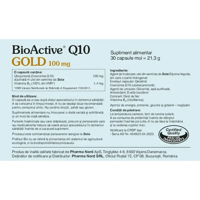 Ingrijire personala si Cosmetice - Sanatate si wellness - Suplimente alimentare - Vitamine si minerale - Bio-Quinona Q10 30 cps - Infinity.ro