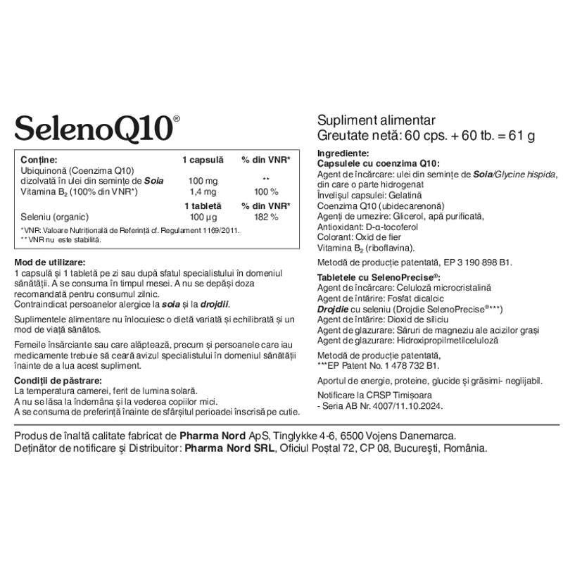 Ingrijire personala si Cosmetice - Sanatate si wellness - Suplimente alimentare - Vitamine si minerale - SelenoQ10 60 cps+ 60 tb - Infinity.ro