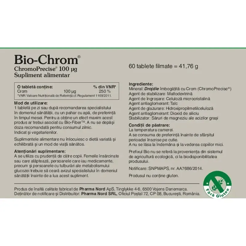 Ingrijire personala si Cosmetice - Sanatate si wellness - Suplimente alimentare - Vitamine si minerale - Bio-Chrom 60 tb - Infinity.ro