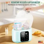 Jucarii, Copii si Bebe - Hrana si alaptare - Biberoane, suzete si accesorii hranire - Incalzitoare si termosuri bebe - Sterilizator si Incalzitor Biberoane 8-in-1, Linomag®, 240ml, Temperatura Reglabila 37-100°C, Ecran LCD, Verde pal - Infinity.ro